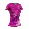 polera de running para mujer Otso camo pink