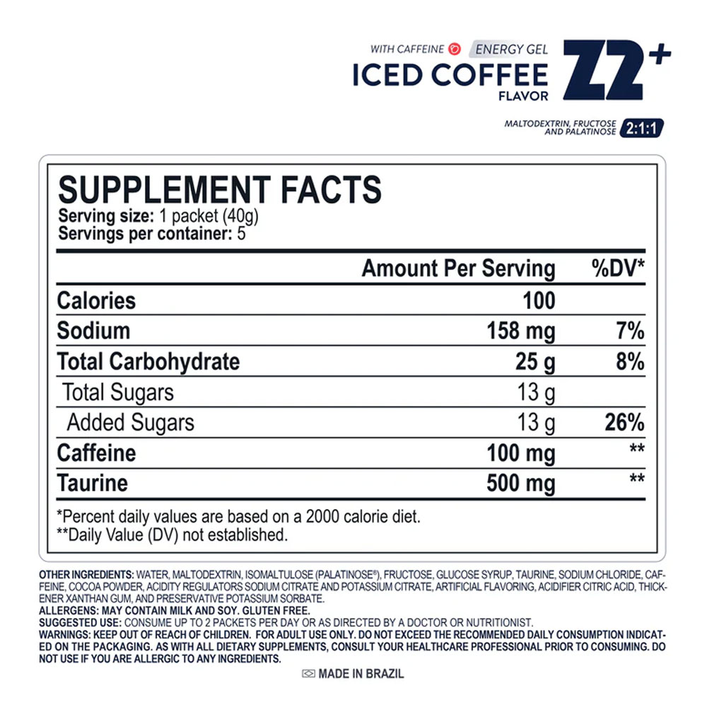 Gel energético Z2 Iced Coffee ideal para deportes de resistencia
