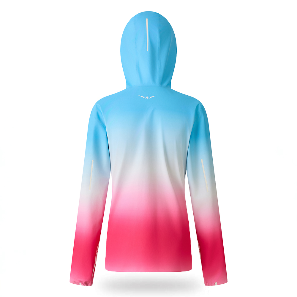 chaqueta impermeable para mujer con capucha y visera integrada Uglow Vapor Aray C2, protección total contra lluvia y viento.