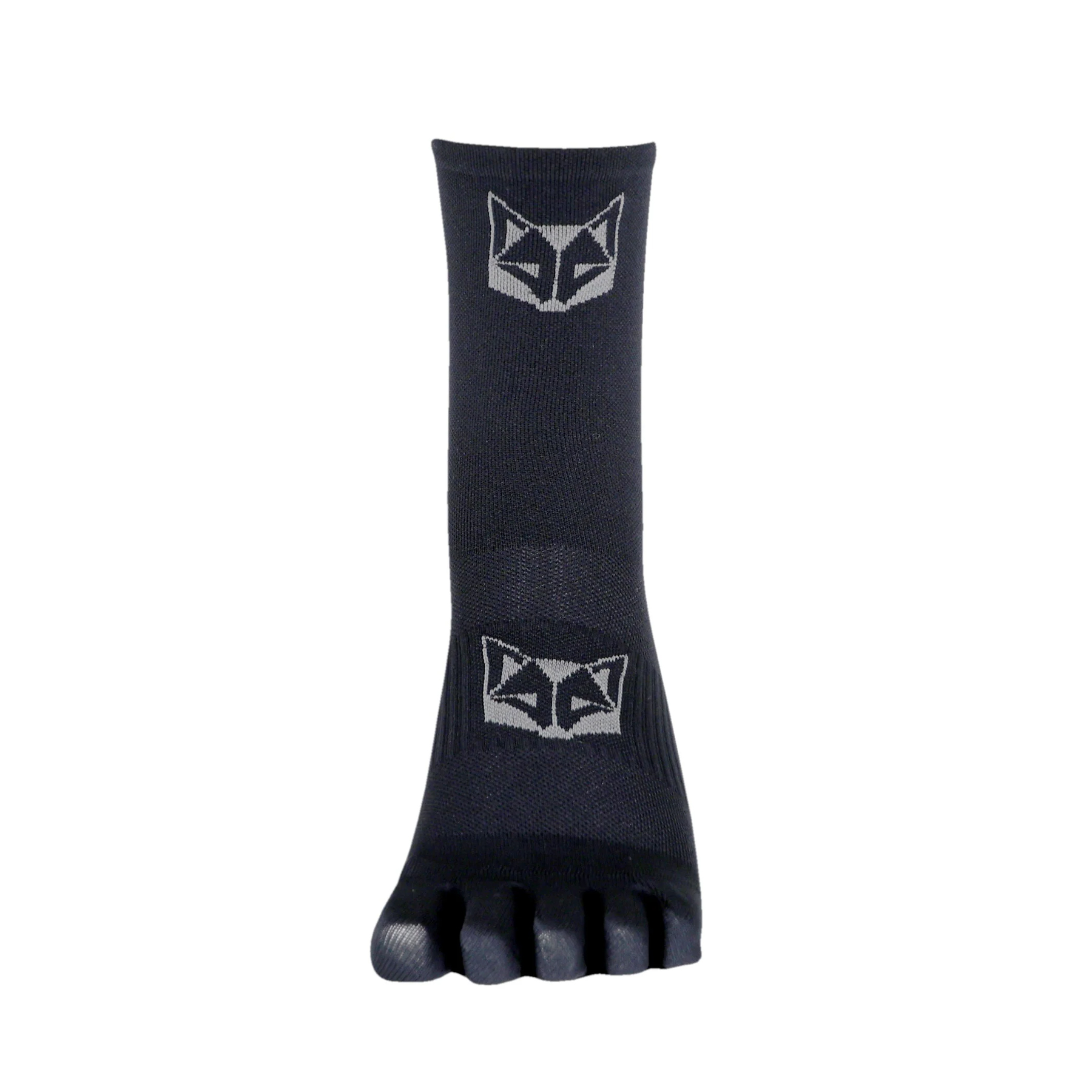 Calcetines técnicos Otso Full Black con dedos para correr, antiampollas
