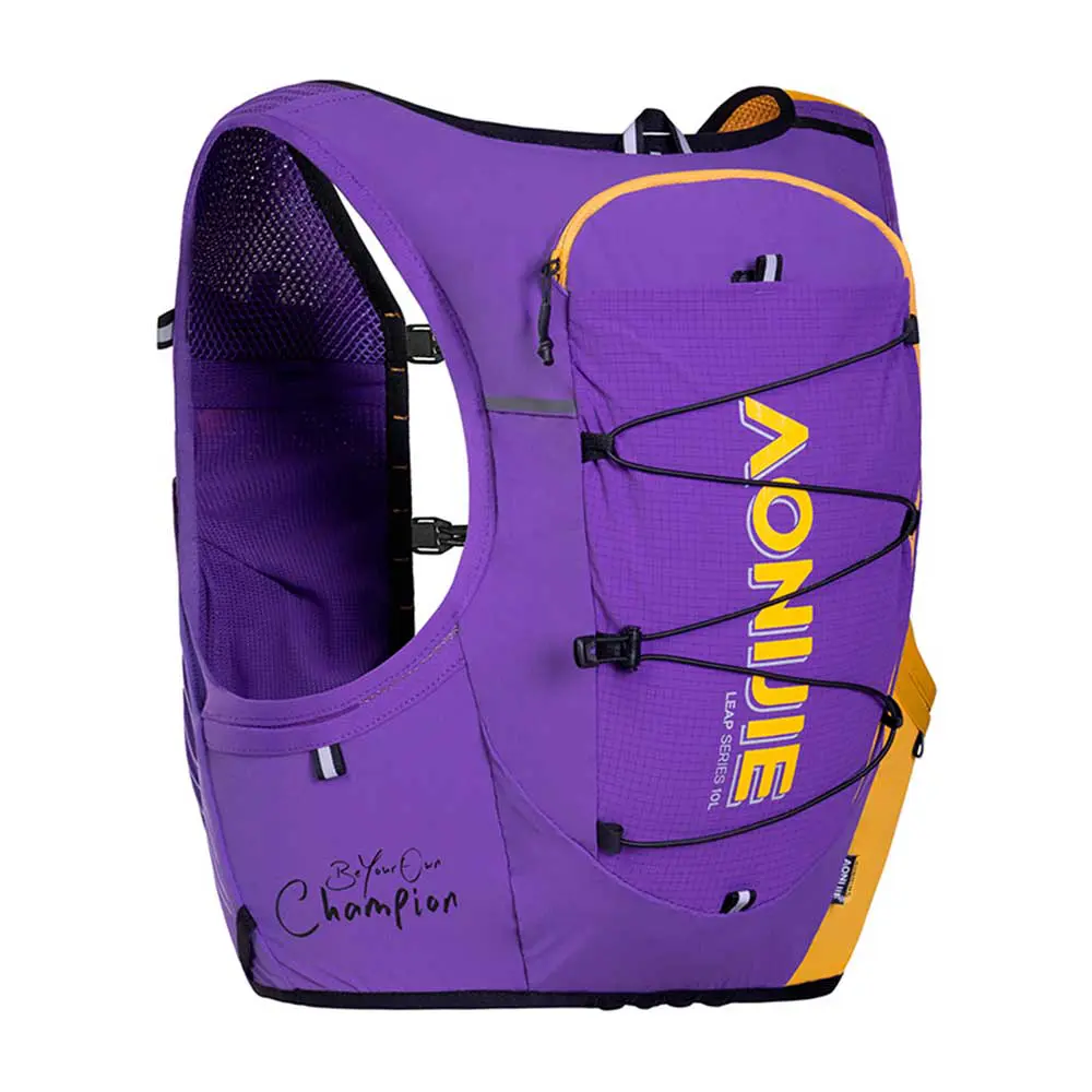 mochila trail running 10 litros color oro púrpura