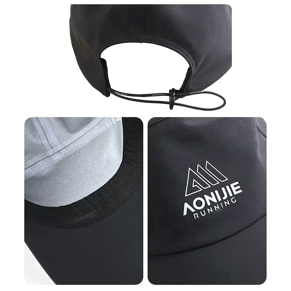 gorra-running-cap-aonijie-blanca Jockey impermeable Aonijie negro ultraliviano para correr bajo lluvia