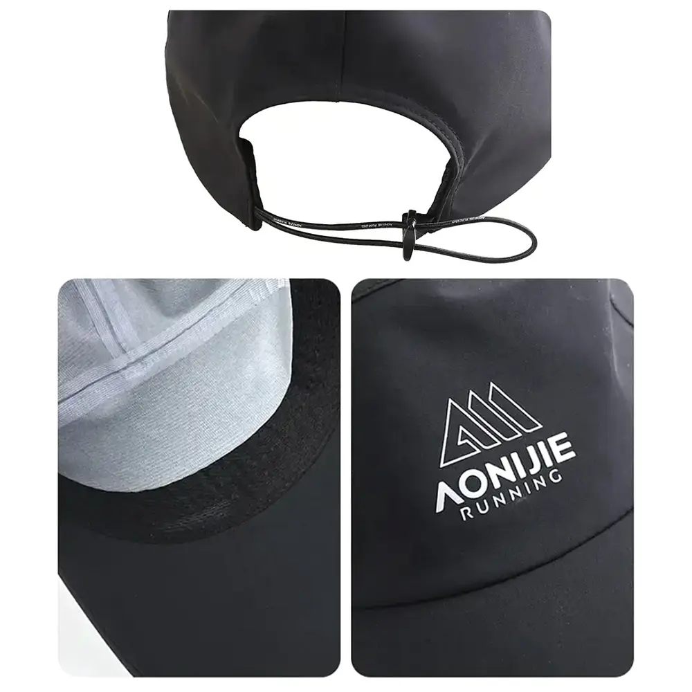 Jockey impermeable Aonijie negro ultraliviano para correr bajo lluvia