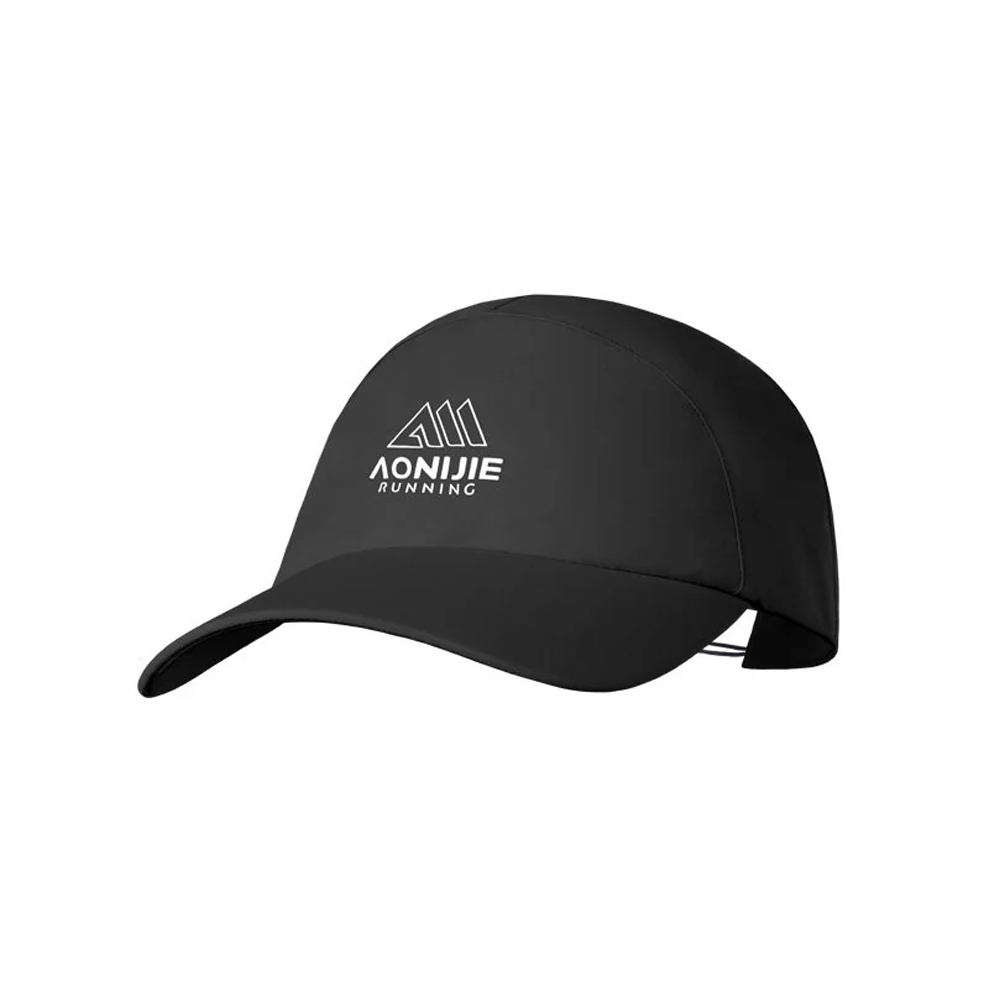 Gorra impermeable Aonijie negra para trail running y running outdoor