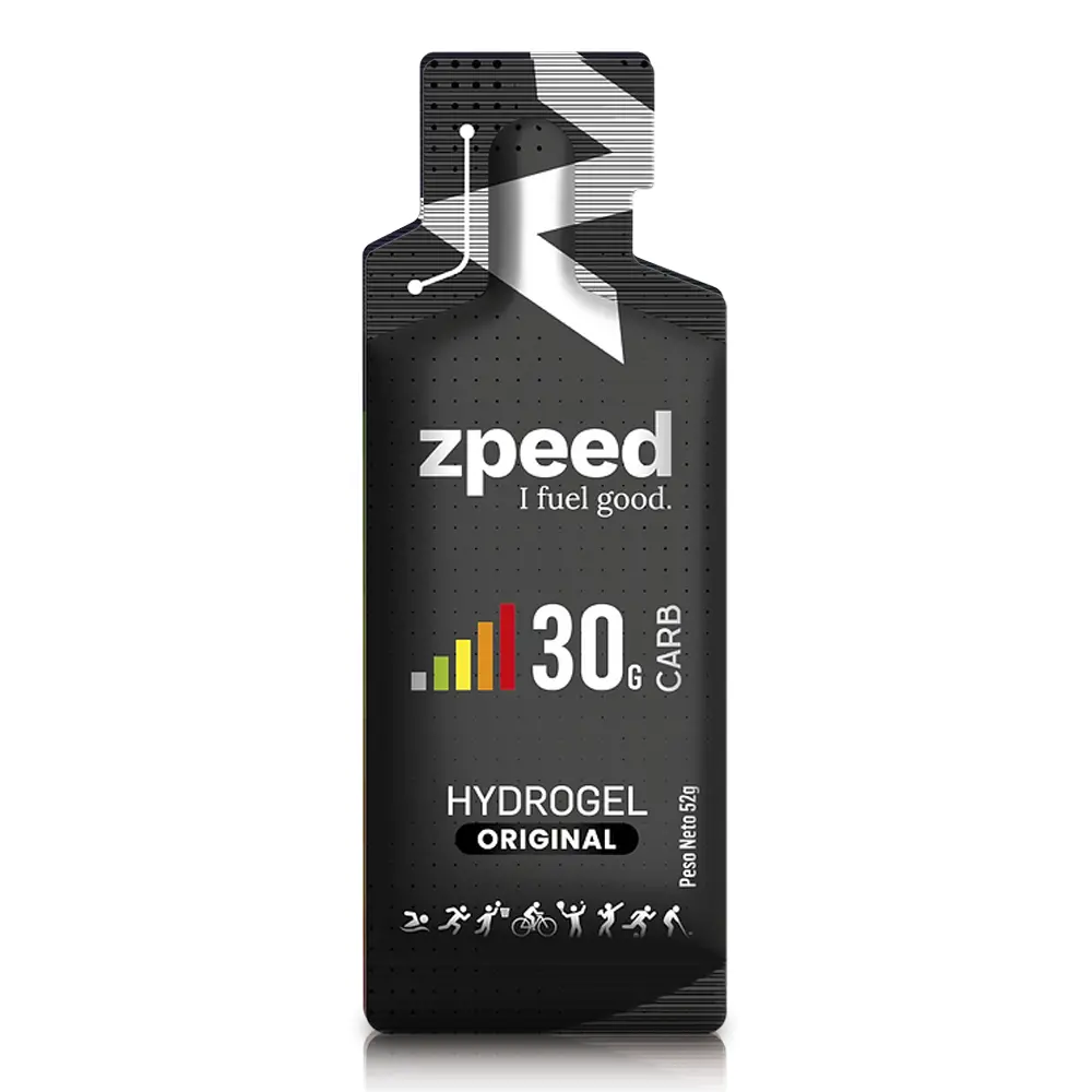 Gel energético Zpeed con 30 gramos de carbohidratos para running, trail running, ciclismo y deportes de resistencia.