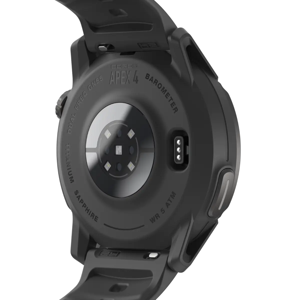 APEX4B1 Lateral del reloj deportivo COROS APEX 4 46 mm Negro