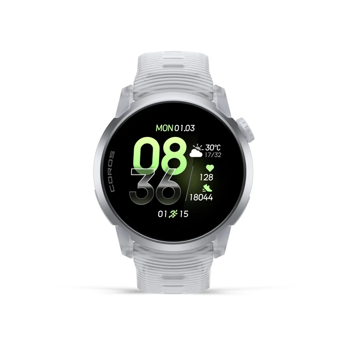 COROS PACE 4 Cloud White con pantalla AMOLED y bisel de aluminio