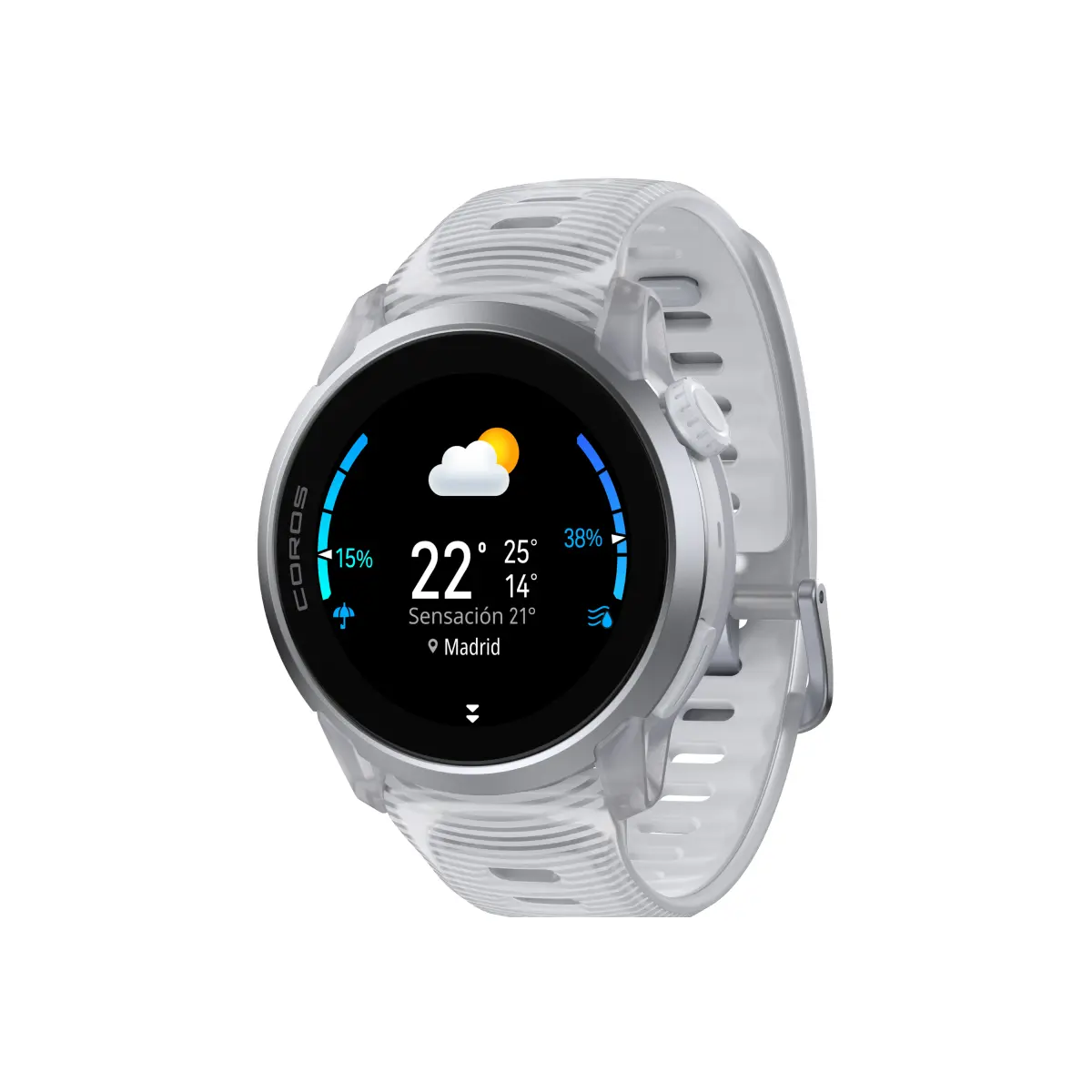 Pantalla AMOLED del COROS PACE 4 Cloud White