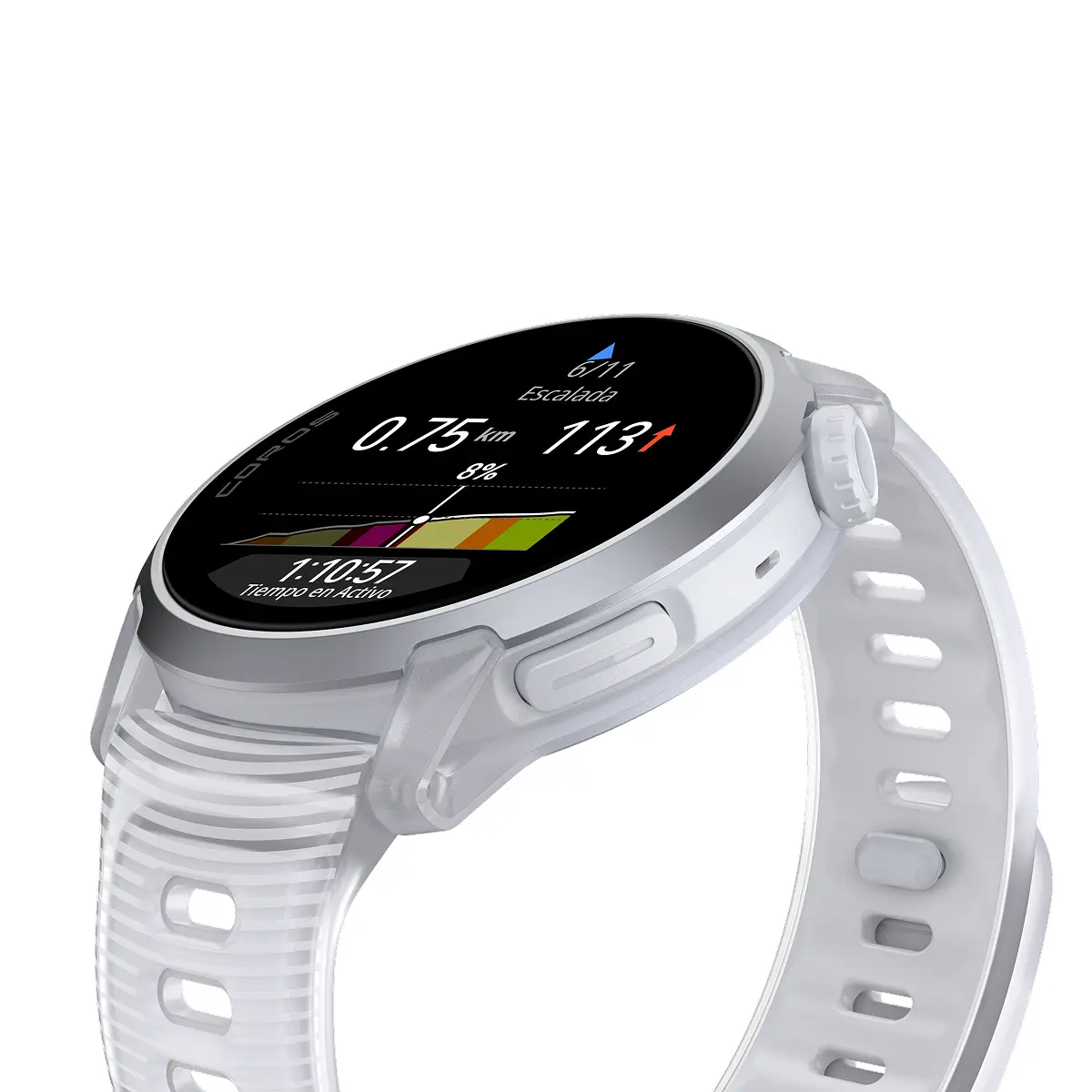 reloj-coros-pace-4-Cloud-White-Crystal-Aluminium-ultrarun-PACE_4_Cloud_White_1 Bisel de aluminio anodizado COROS PACE 4