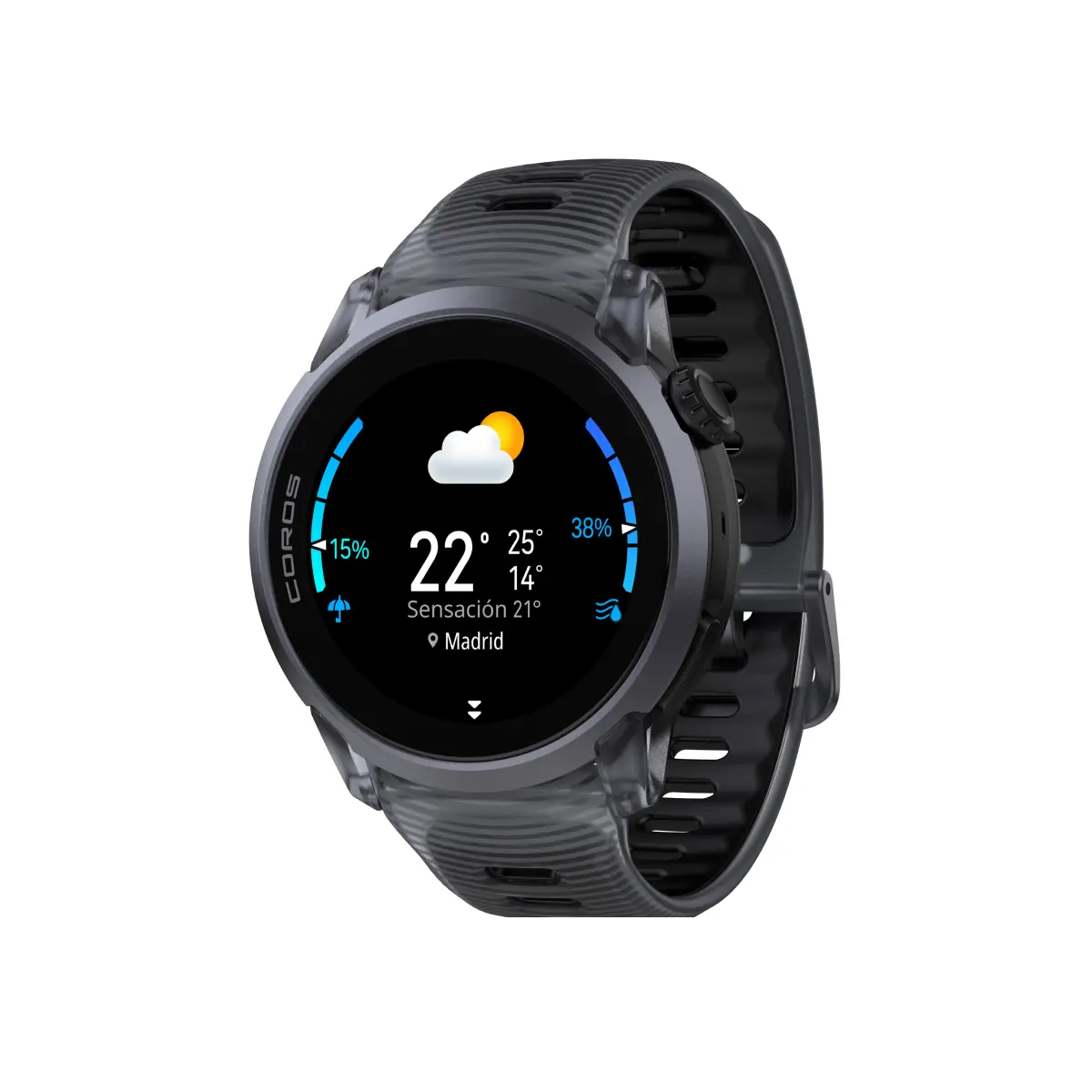 Pantalla AMOLED del reloj COROS PACE 4 Black Crystal