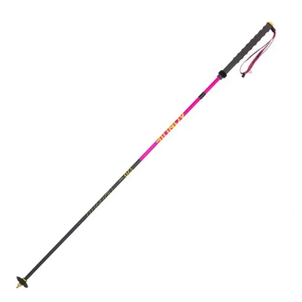 Bastón AONIJIE Full Carbon 115 cm rosa desplegado