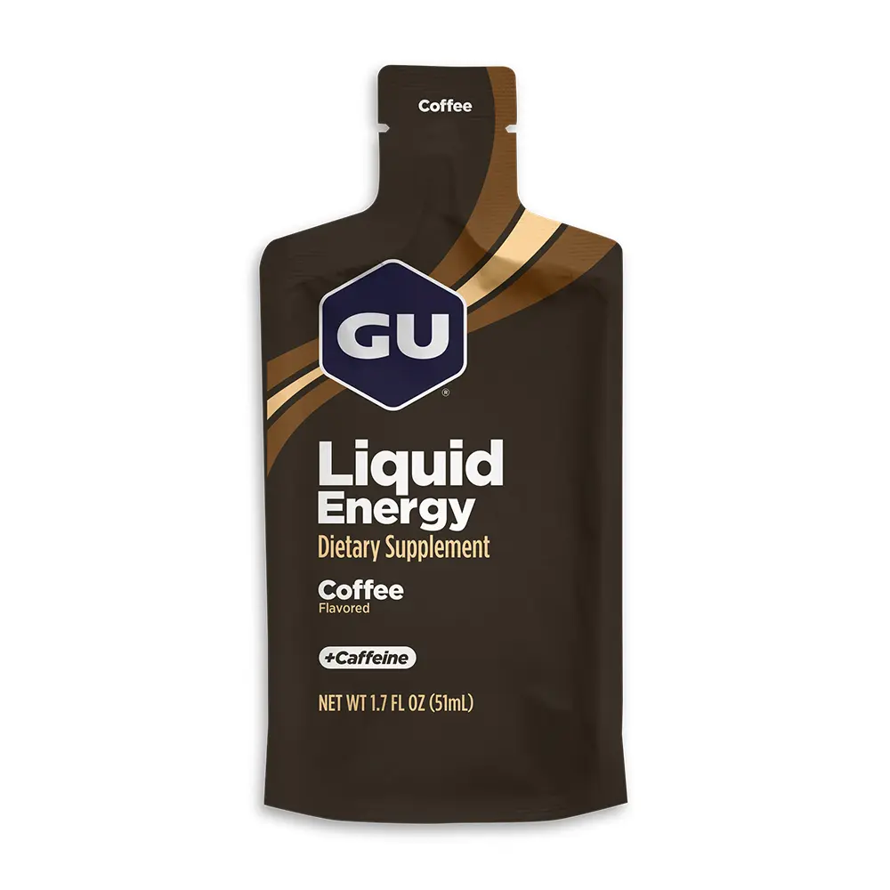 Gel líquido GU Liquid Energy Coffee con cafeína en envase de 51 ml