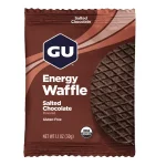 Waffle energético GU Energy Salted Chocolate sin gluten en envase individual de 30 g